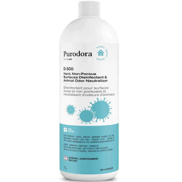 (D-500) Disinfectant for hard and non-porous surfaces and pet odor neutralizer